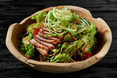CRISPY DUCK SALAD WITH HOI SIN ORANGE SAUCE
